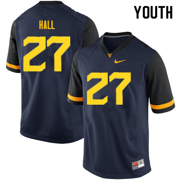 NCAA Youth Kwincy Hall West Virginia Mountaineers Navy #27 Nike Stitched Football College Authentic Jersey ZZ23J42VN